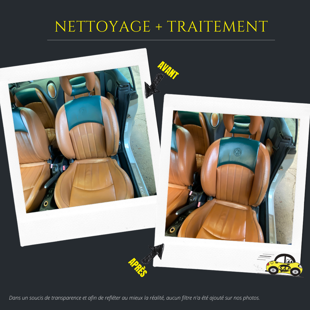 Nettoyage + traitement sièges en cuir